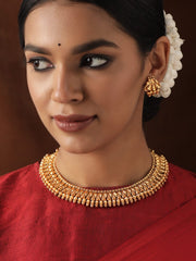 Gold Plated Studded Teample Necklace Set