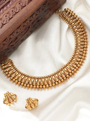 Gold Plated Studded Teample Necklace Set
