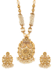 Gold-Toned Necklace Set with Radiant Charm