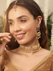 Timeless Glamour Gold-Plated Choker set Ensemble for Classic Style