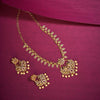 Matt gold ruby green Peacock designer necklace