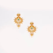 Gold classic pearl stone necklace set