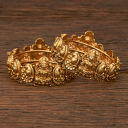 Antique Temple Bangles With Matte Gold Plating.B