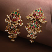 Gold Plated Kempu Jadau Earrings-02
